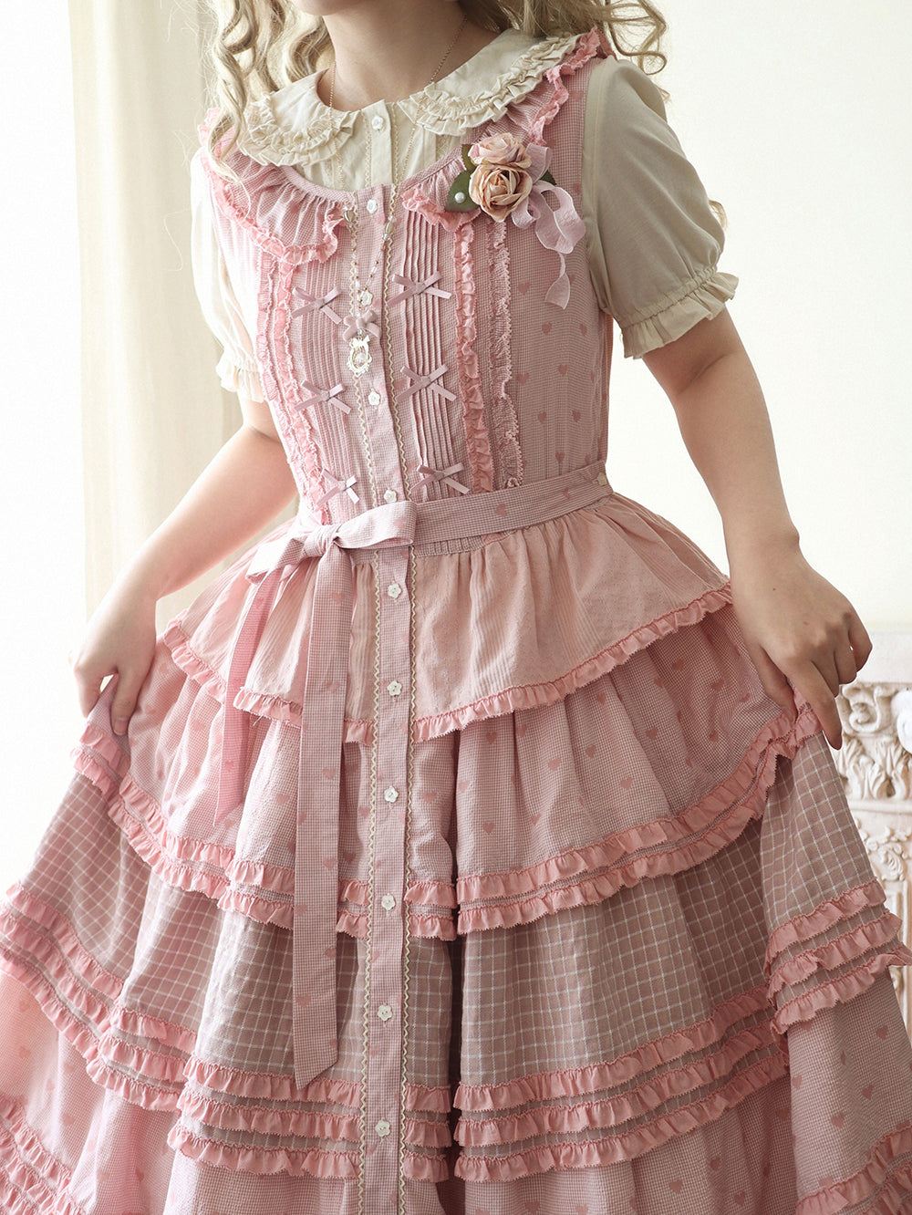 Miss Point~Garden Sunflower~Country Lolita JSK Five-Tiered Open Front Dress 42509:742501