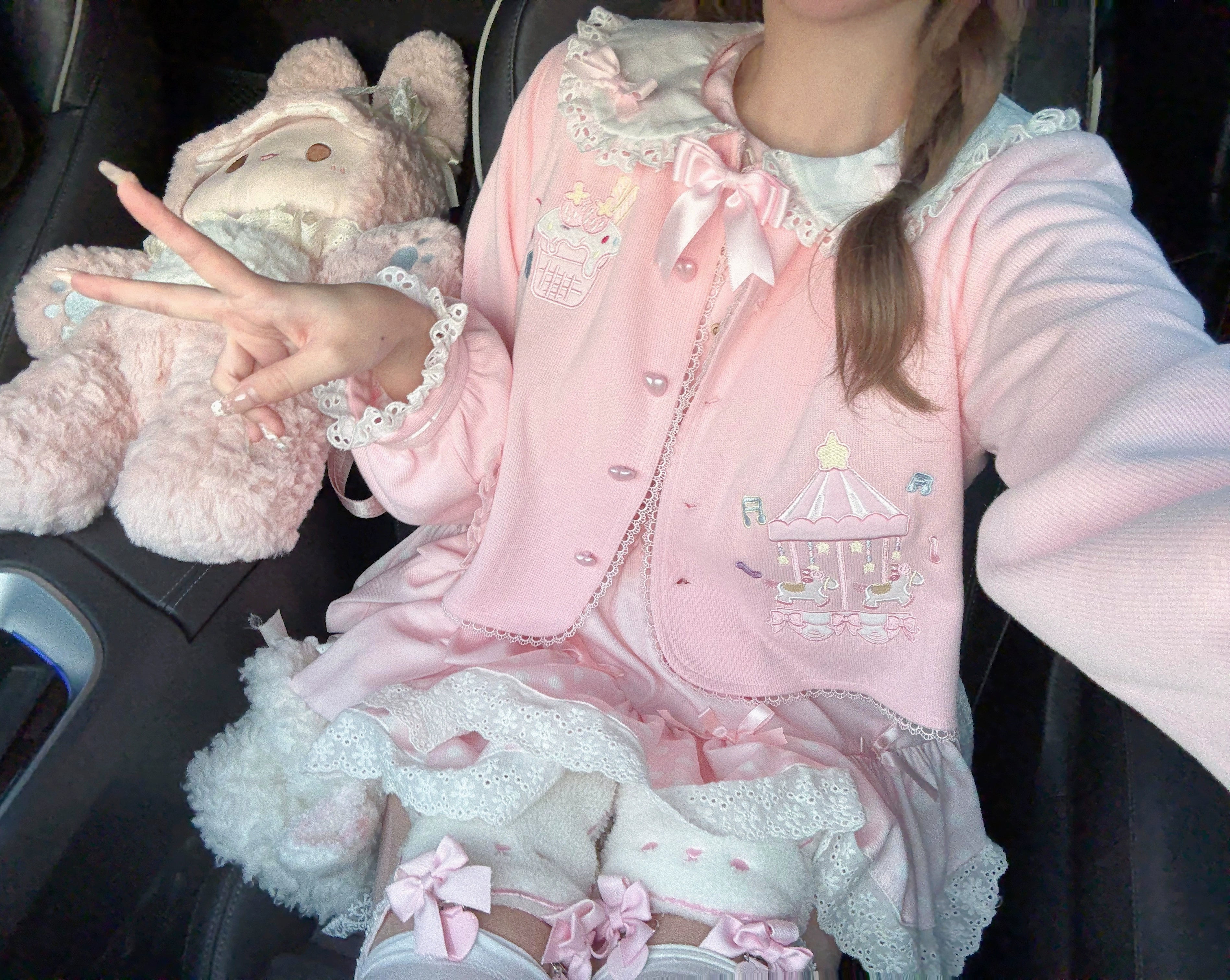 Sissy the shepherd - Dessert Paradise - Embroidered Kawaii Lolita Cardigan, Cotton knitted 44212:798766