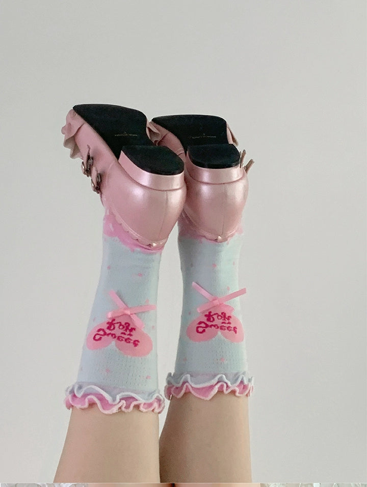 Roji Roji~Sweet Lolita Socks Cute Lolita Short Socks With Polka Dot   