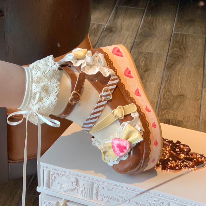 Aimee - Strawberry - Sweet Lolita High Platform Shoes Kawaii Lolita Shoes