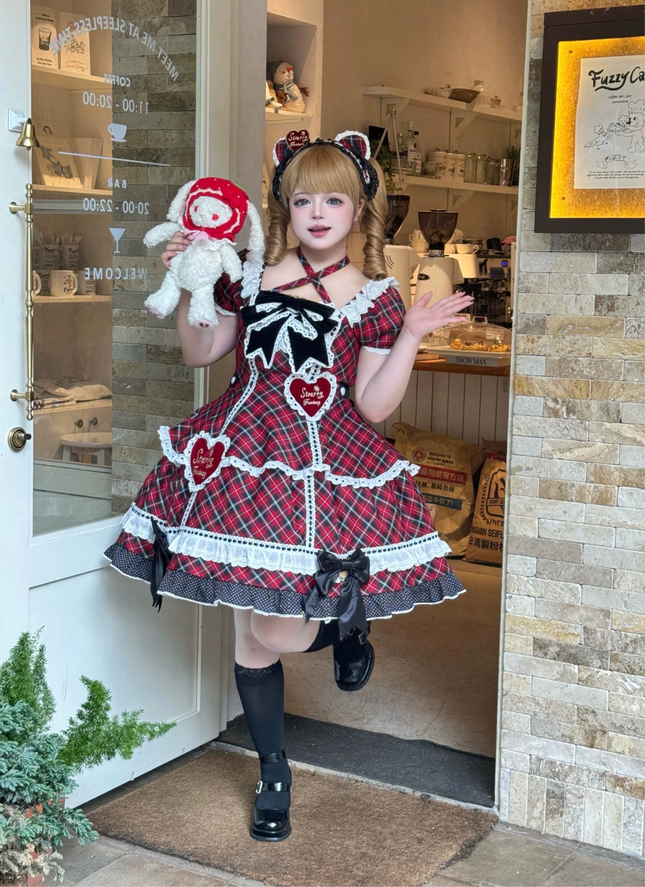 Shibuya Sweetheart - Plus Size Old School Lolita OP Dress, Side Pocket 44528:812904