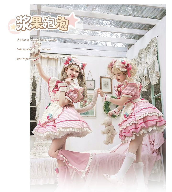 Sakurahime~Berry Bubble~Cute Lolita OP Dress Two Kawaii Styles   