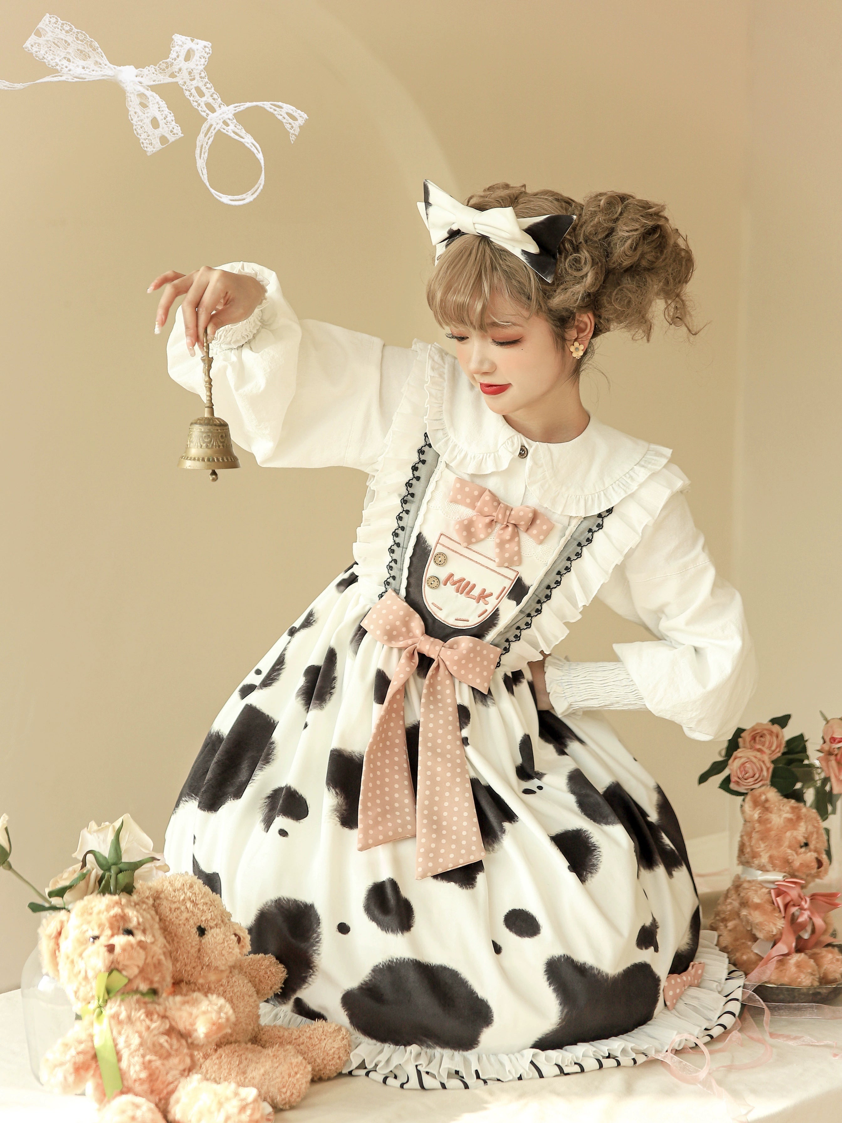 Polaris Lolita - Milky Dango - Cow Spot Kawaii Lolita JSK, Side Pockets 44304:803811