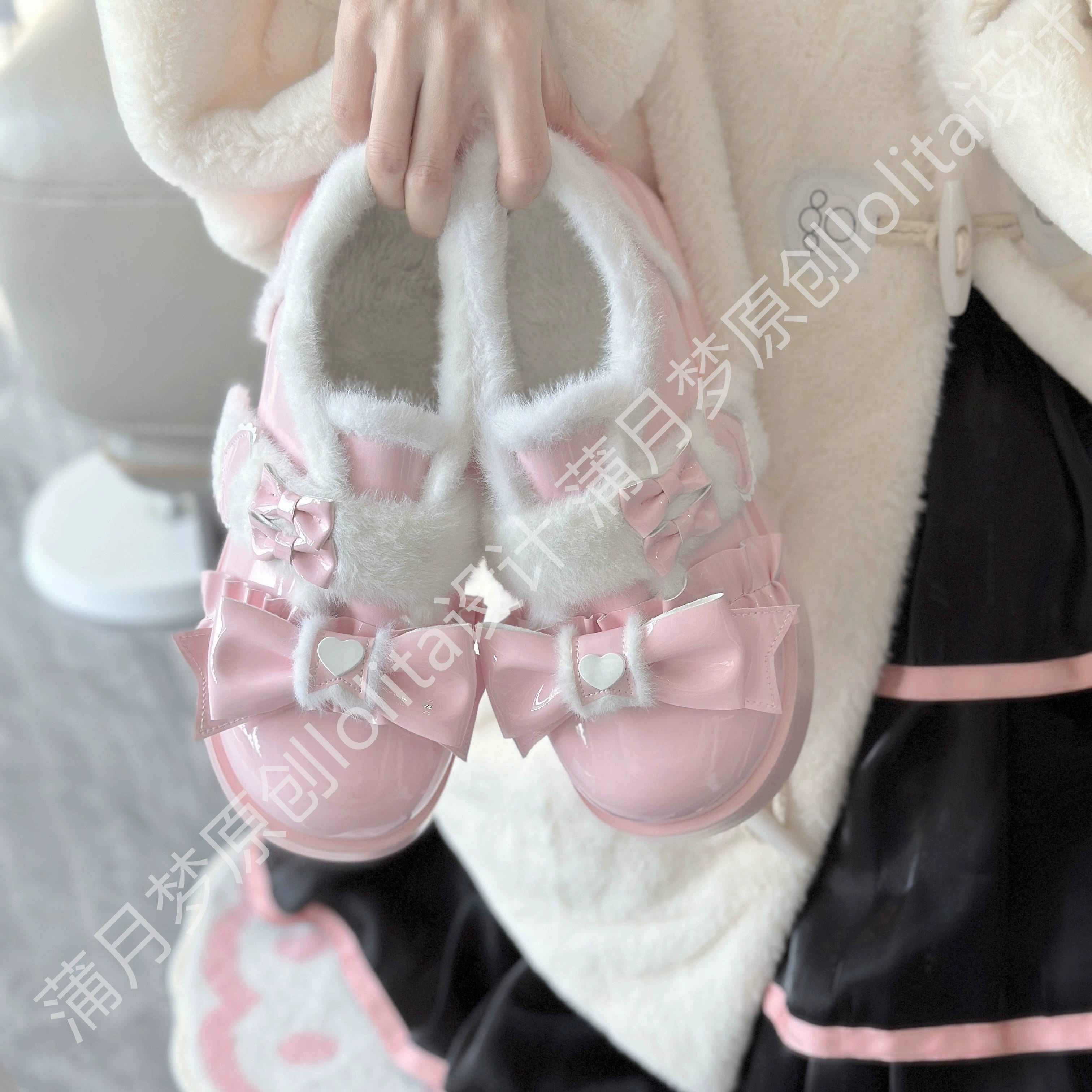 Puyuemeng - Cozy Cake - Winter Warm-lined Sweet Lolita Platform Shoes 44044:793948