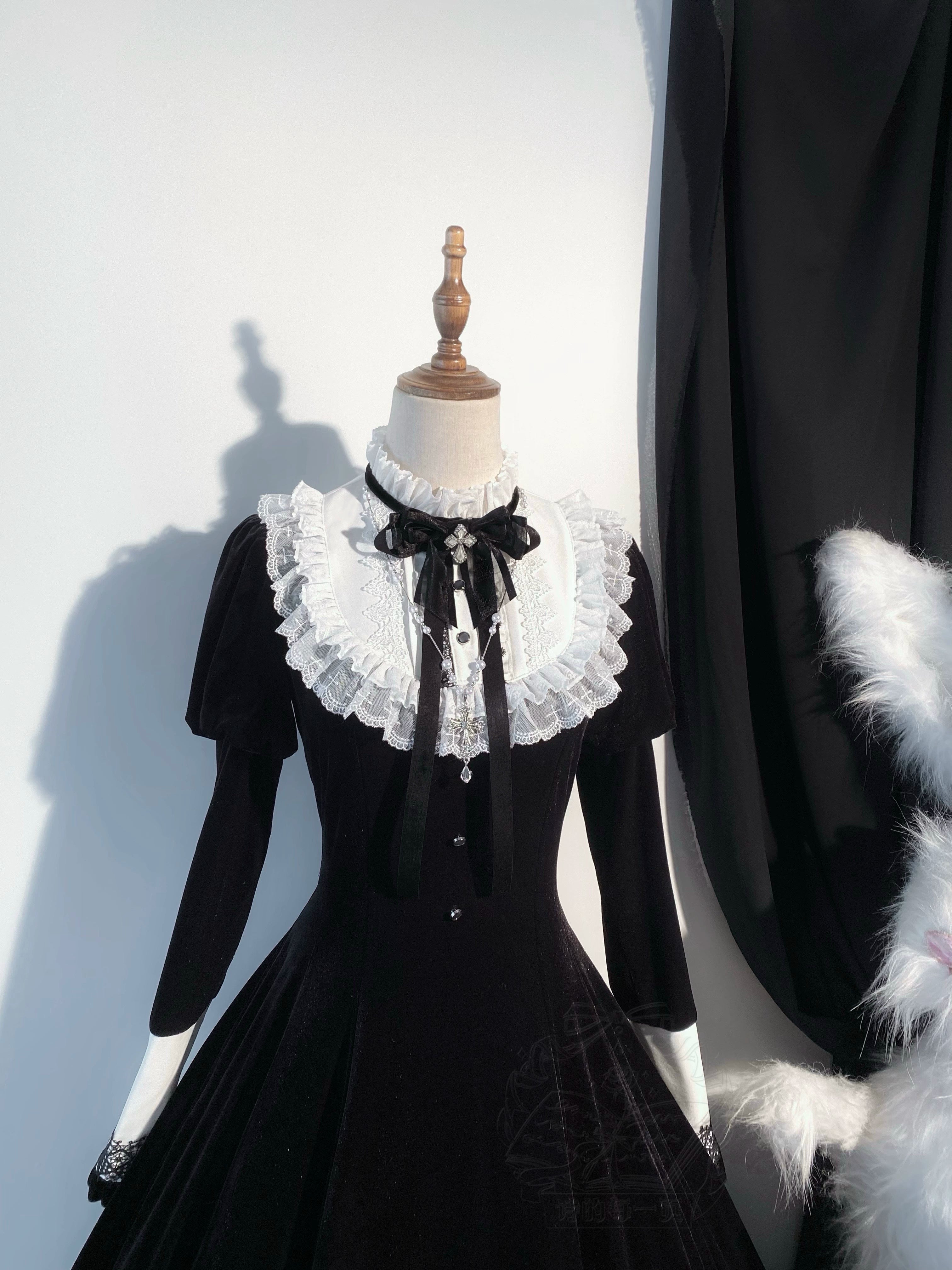 Cross Craft - Ten-Panel Cut Gothic Lolita OP, Embroidered Crosses 44402:806583