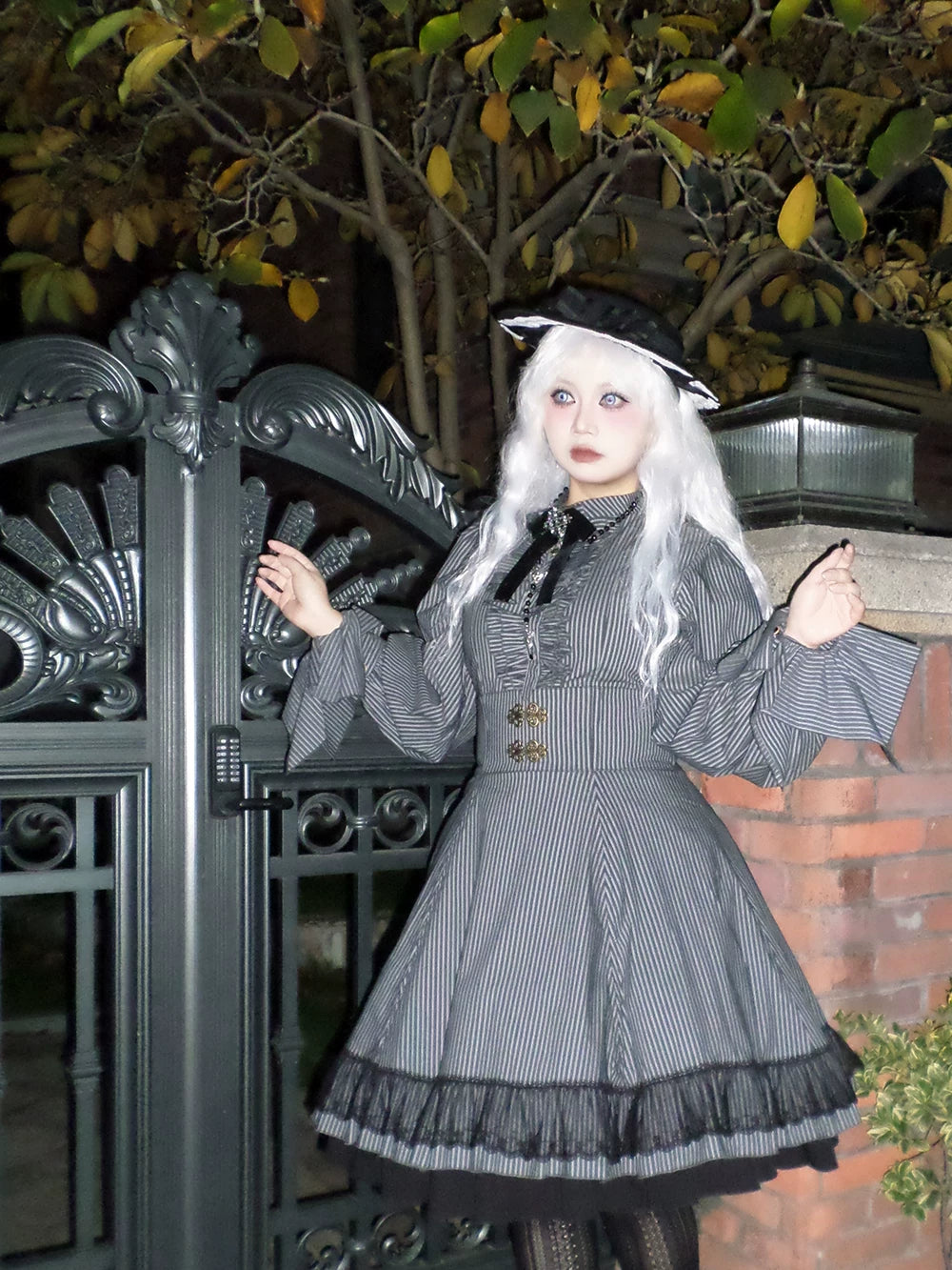 Perint Manor - Gothic Lolita Striped Dress, Tailor-made 44410:808331