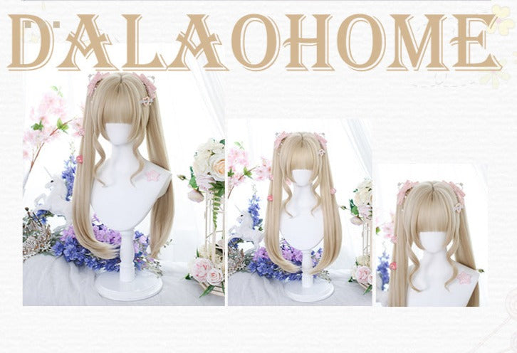 Dalao Home - Princess Lolita Blonde Wig with Ponytails 44257:800508
