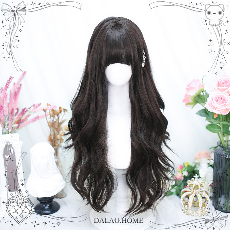 Dalao~Natural Lolita Wig Gentle Long Curly Hair 2588 Cold Brown  