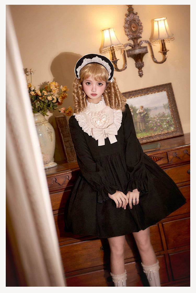 With PUJI~Twilight Choir~Twin Lolita OP Suit Loose Version Dress with Apron