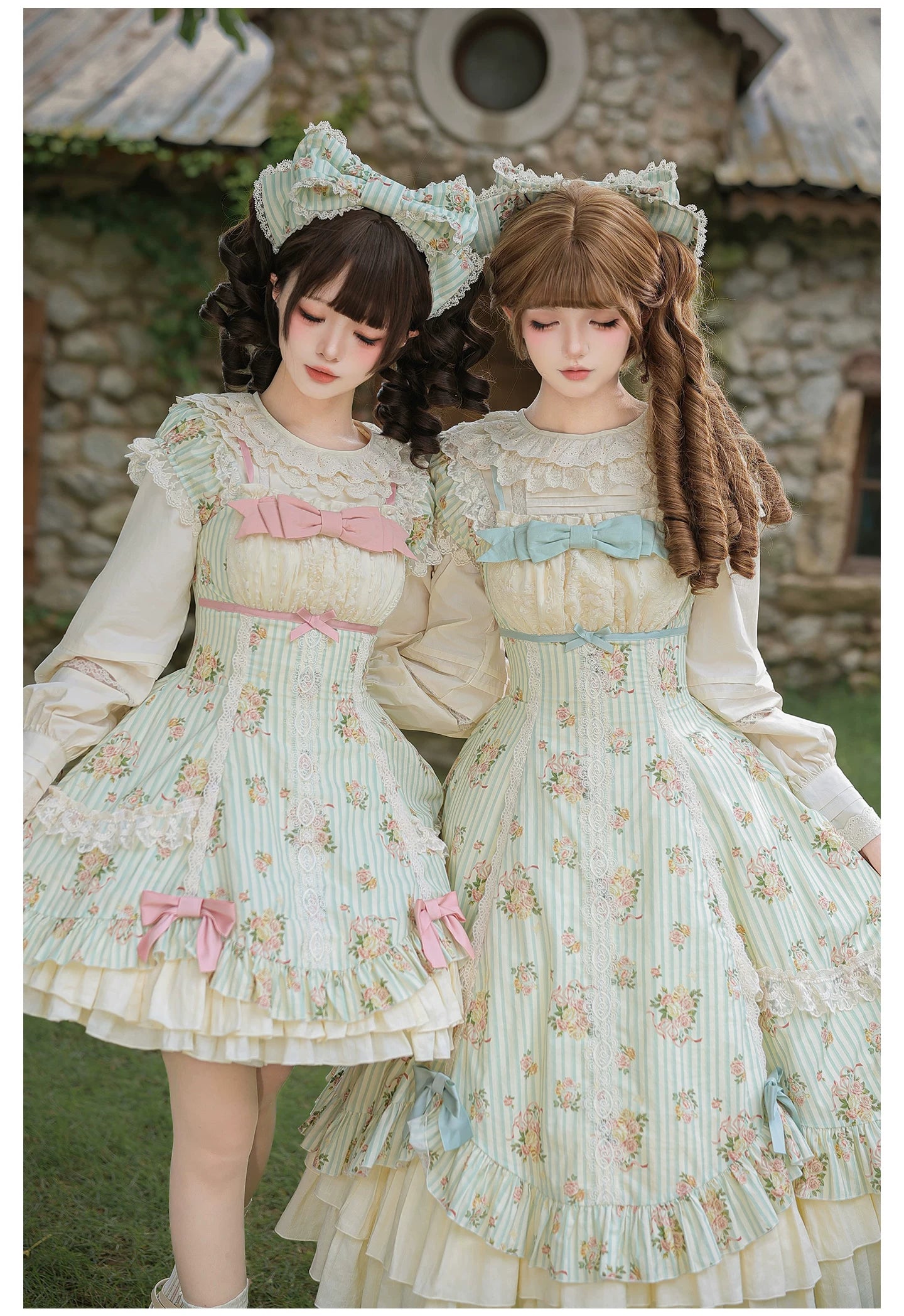 Meeting Austen - Cotton Classic Lolita Rose Printed OP Dress 45736:860026