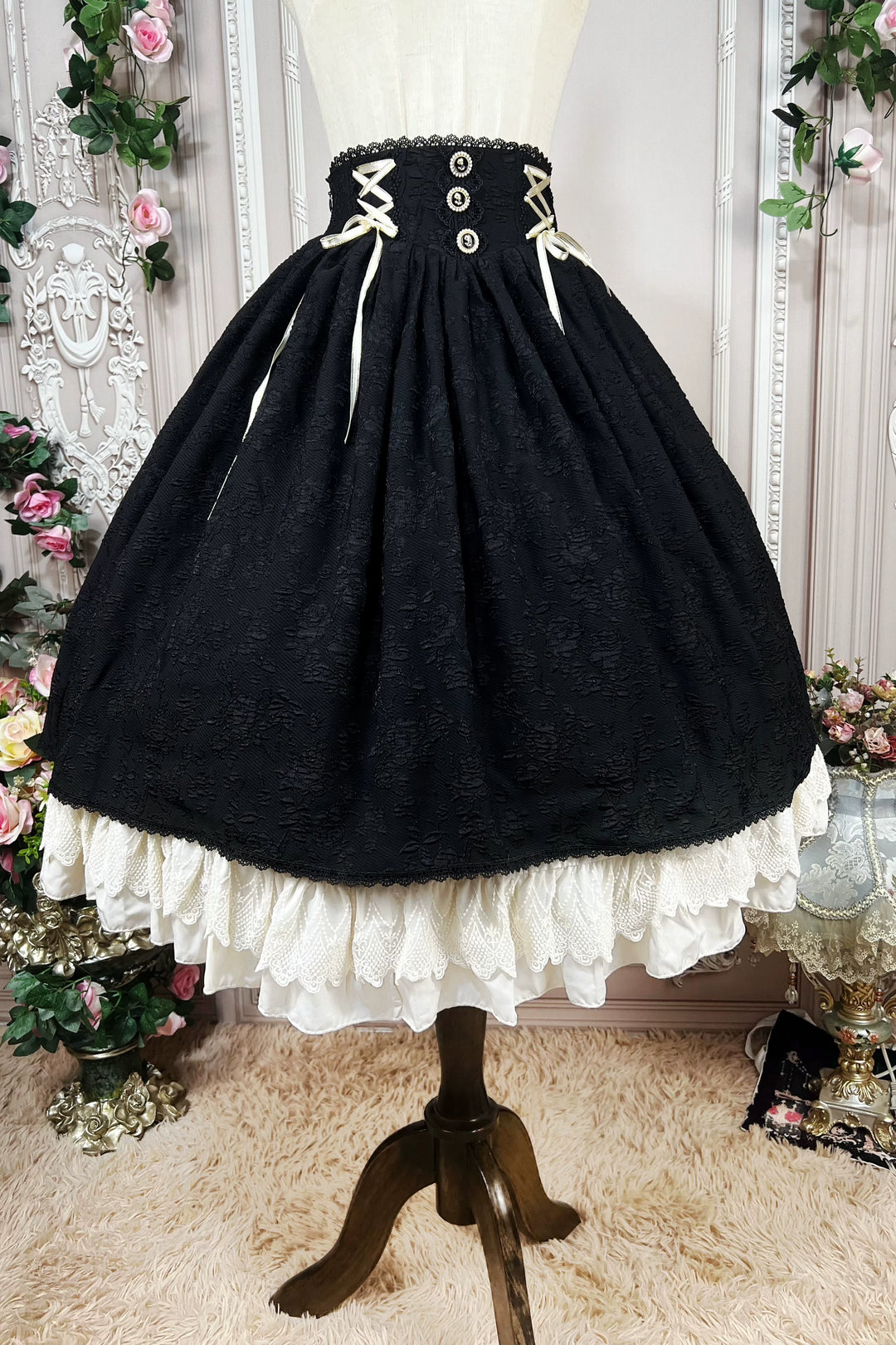 DMFS Lolita~The Heart of the Rose~Elegant Retro Lolita Skirt High Waist SK Blouse