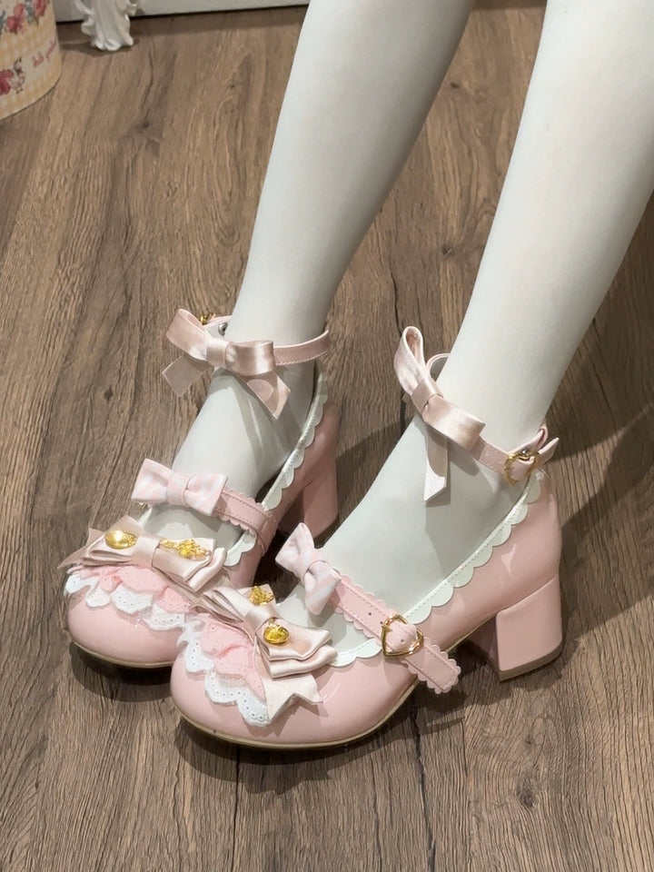 Beauty Bunny - Mousse Roll - Sweet Lolita Heel Shoes, Round Toe