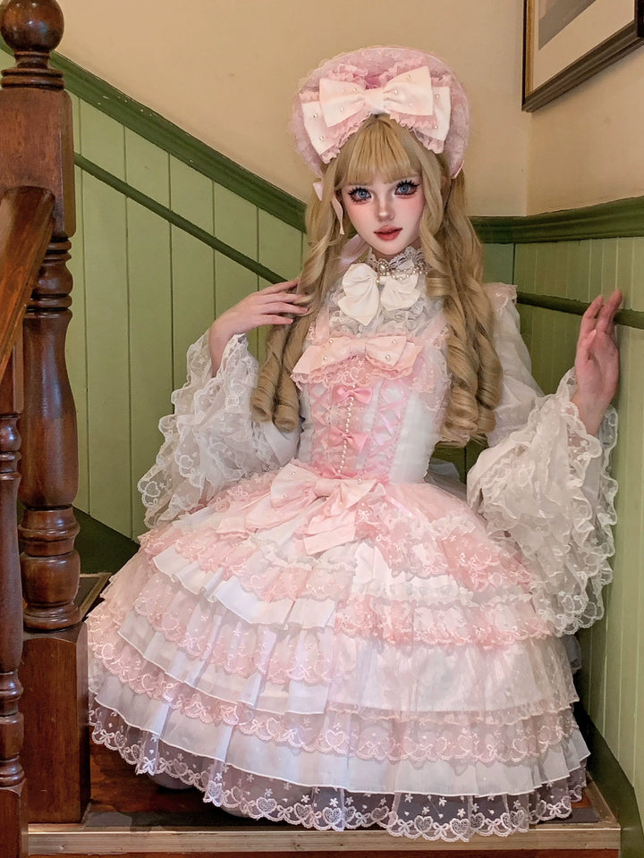 Sugar Girl~Love Overture~Sweet Lolita JSK Suit Tiered Ruffles Dress