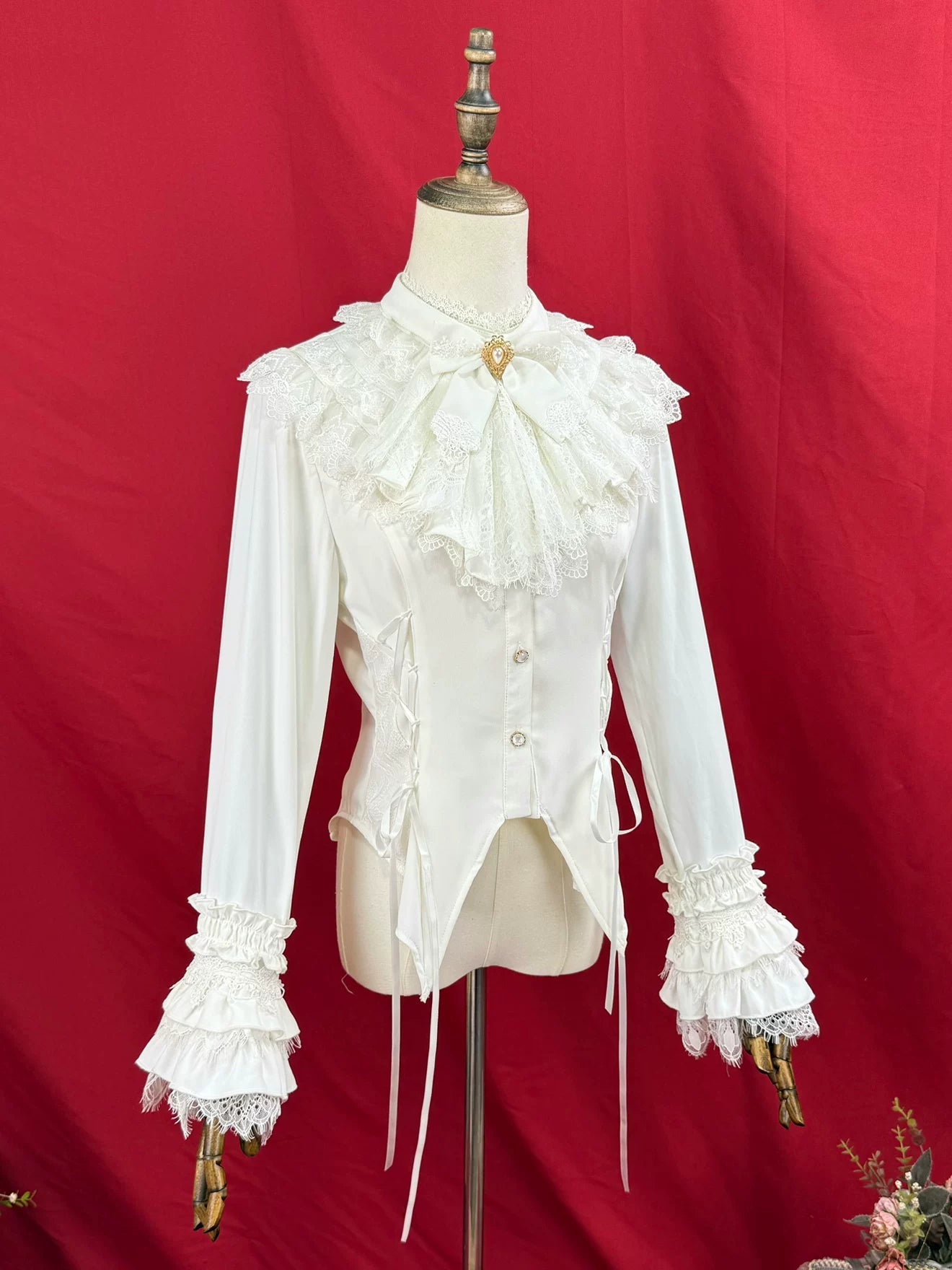 Broken Winged Bat - Gothic Lolita Shirt & SK Set, Bat-wing Shaped Hem 44706:824156