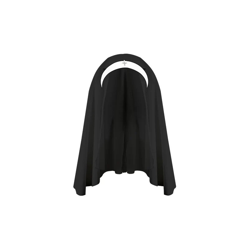 Nihil - Gothic Nun Lolita OP Dress, Irregular Hem Cape 44717:819724