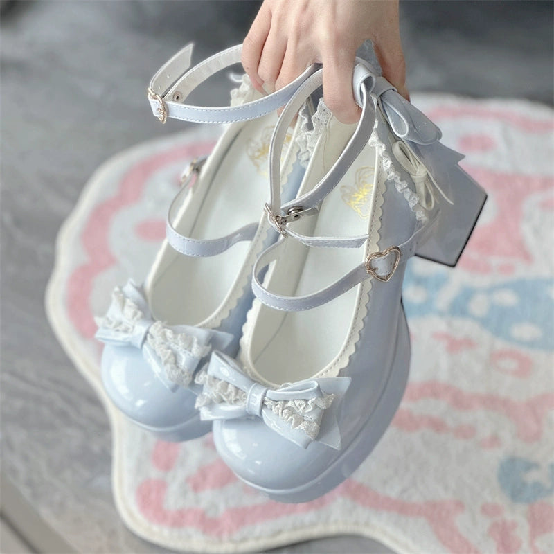 Jiangjiang Biscuit~Elegant Lolita High Heel Shoes Round Toe Low Cut