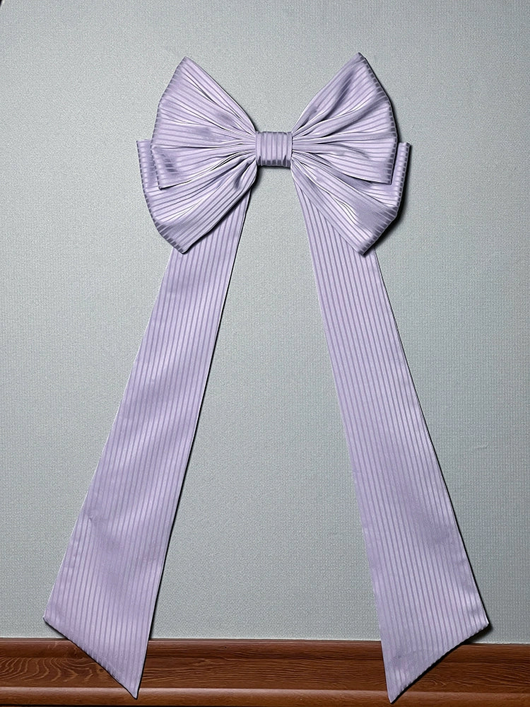 Alice Girl~Arrogant Miss~Sweet Lolita Trailing Large Bow with Long Ribbons Purple