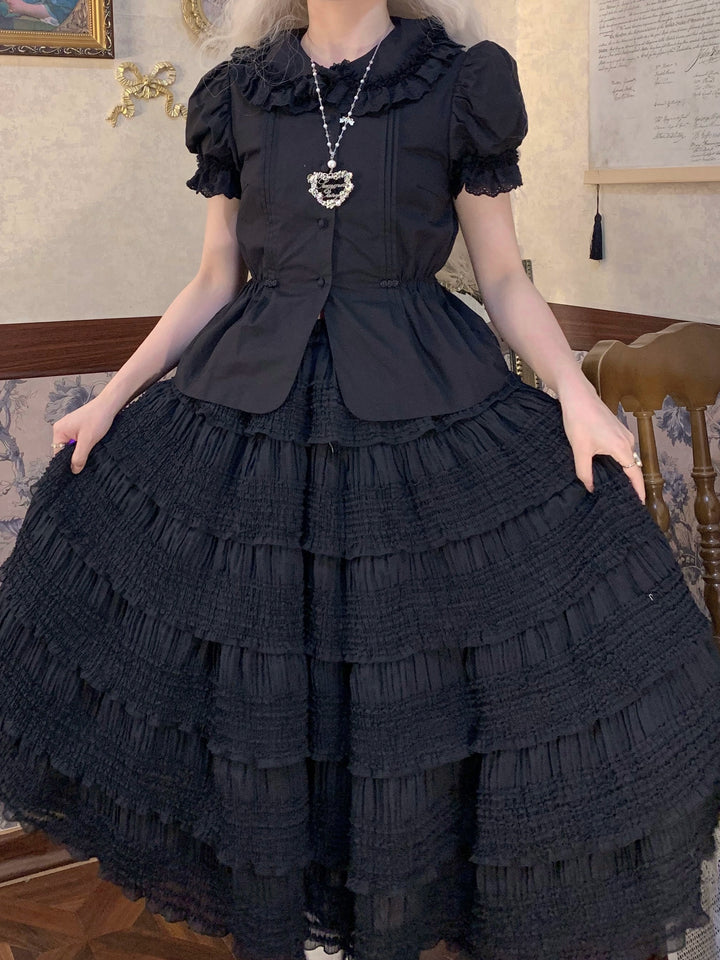 Miss Point~Cat Rose Tea~Elegant Lolita Underskirt Multi-layers Ruffle SK 42136:727411