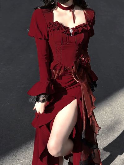 (BFM)CherryKitty~Elegant Slim Fit Mermaid Dress for Birthday Party   