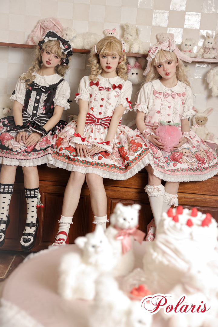 Polaris Lolita~Rabbit Berry Gift Box~Sweet Lolita Salopette and Dress Set