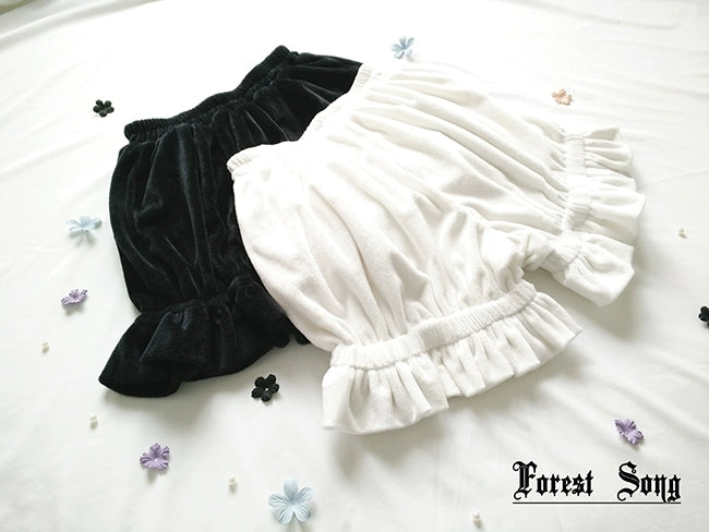 Forest Song - Daily Lolita Bloomer Winter Lolita Pumpkin Pants Black short bloomers only One Size