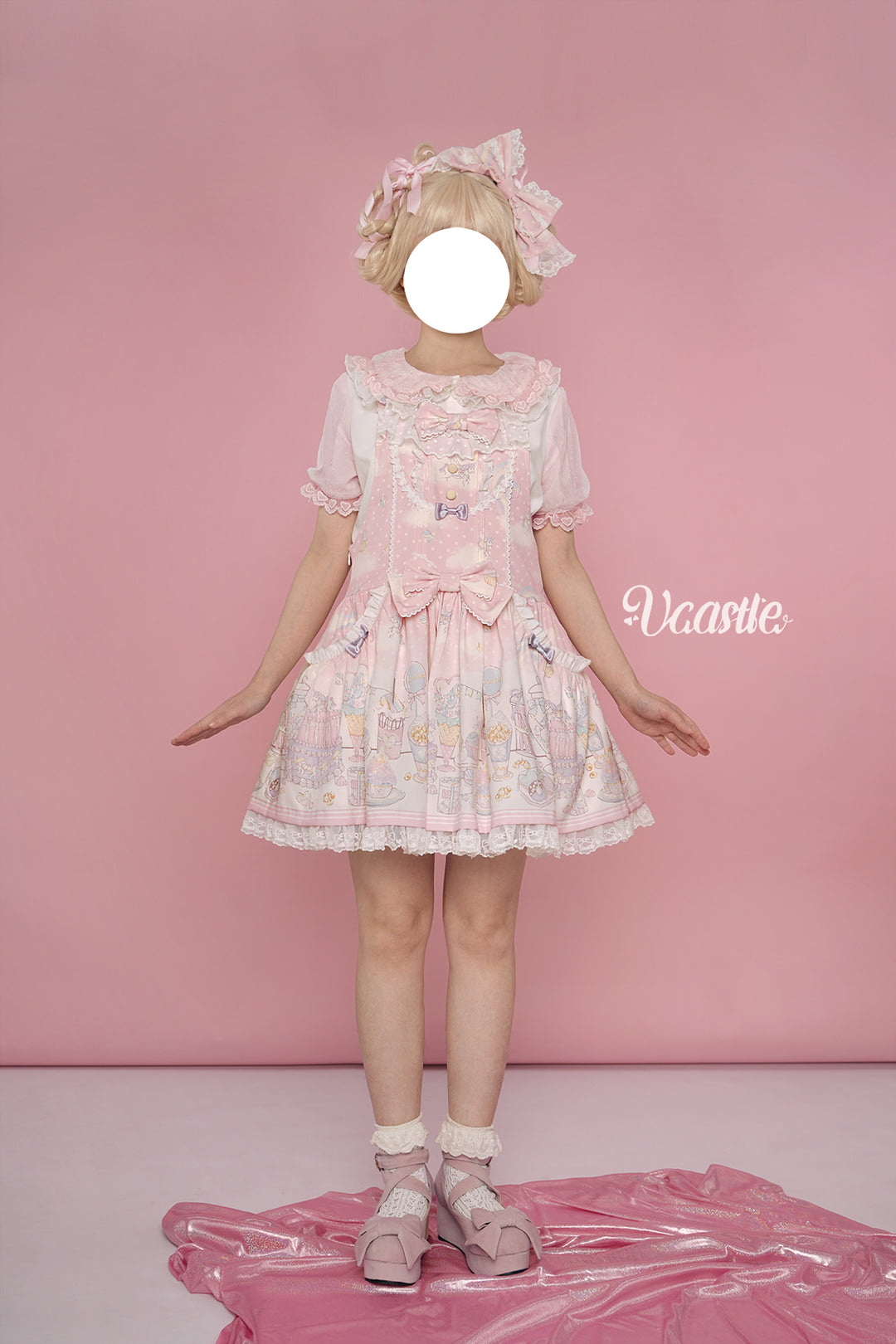 Vcastle~Unicorn Sugar Party~Kawaii Lolita Salopette Suit with Unicorn Hood 42110:726758