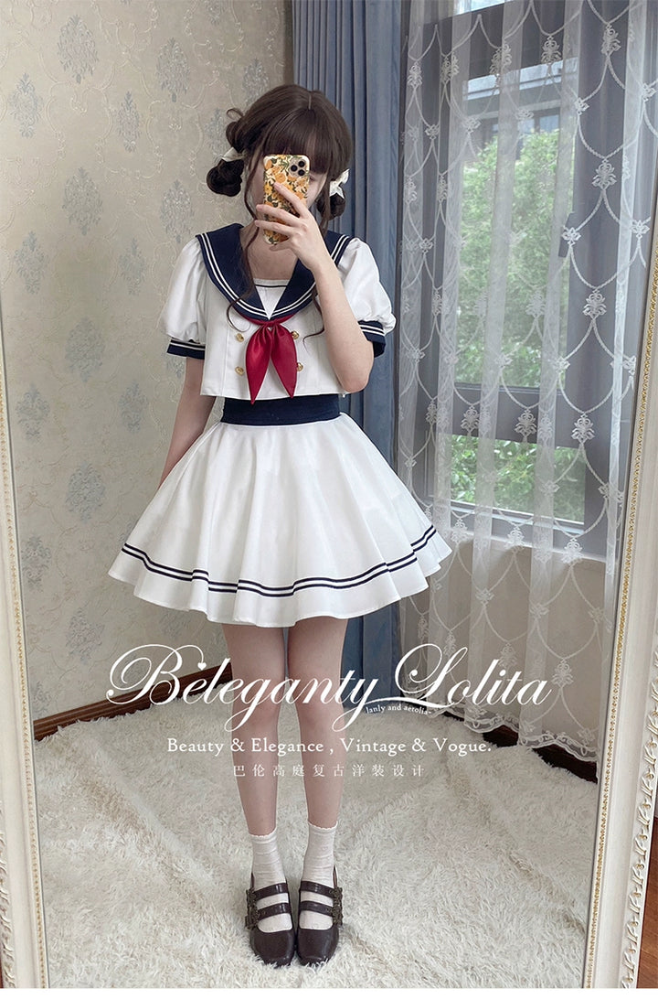 Beleganty - Sea and Wind Separate SP3.0 - Sailor Lolita Puffy Sleeve Blouse 43389:775309