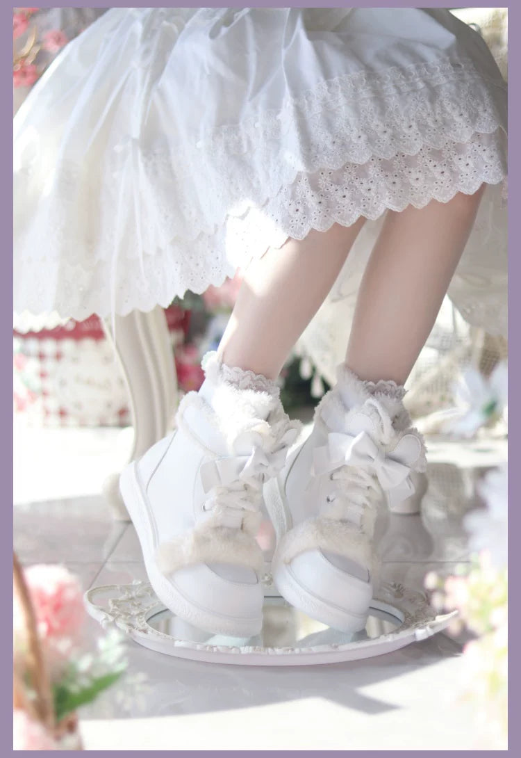 Bear Dada - Winter Kawaii Lolita Boots, Plush Accent