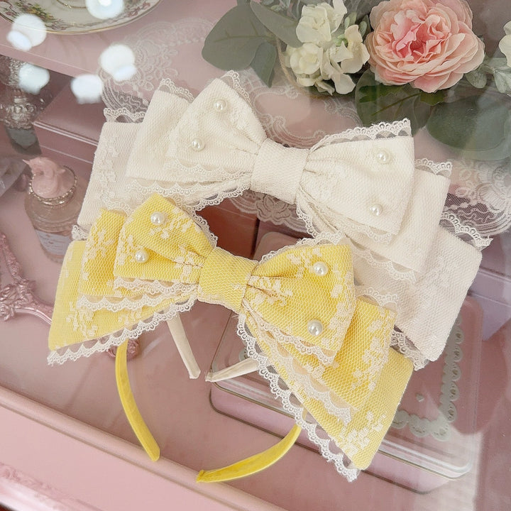 (Buyforme)Cheese Cat~Sweet Lolita KC Lace Butterfly Lolita KC with Pearl pure white KC  