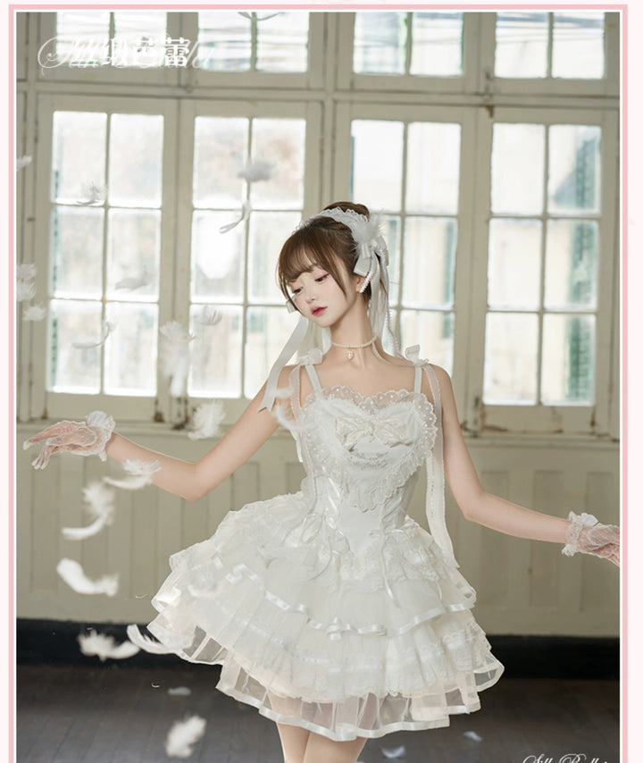 Mademoiselle Pearl~Silk Ballet~Wedding Lolita JSK Dress Princess Ballet Dress   