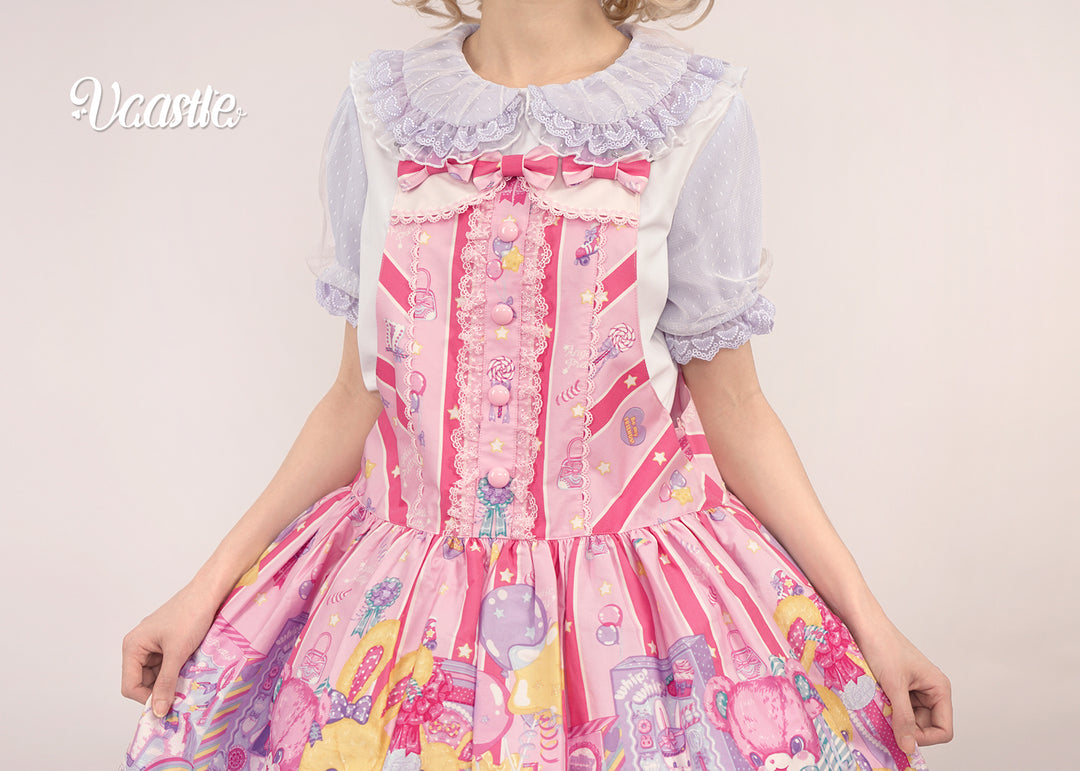 Vcastle~Unicorn Sugar Party~Kawaii Lolita Salopette Suit with Unicorn Hood 42110:726762