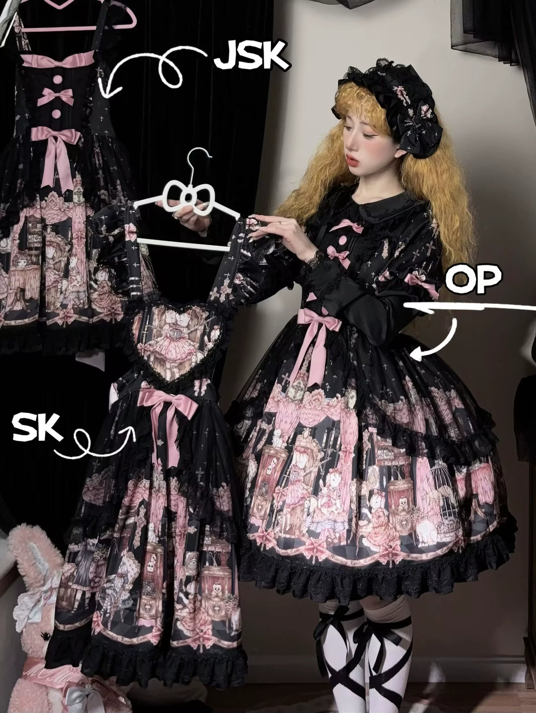 Uncle Wall Original~Missing Lamb Case~Gothic Lolita Dress Set with Sheep Prints 42971:760799