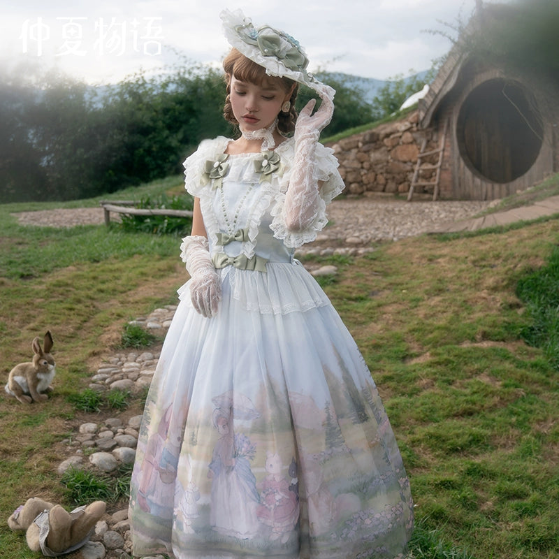 Summer Fairy - IP Collab Sweet Lolita Jumper Dress Flutter Sleeves OP