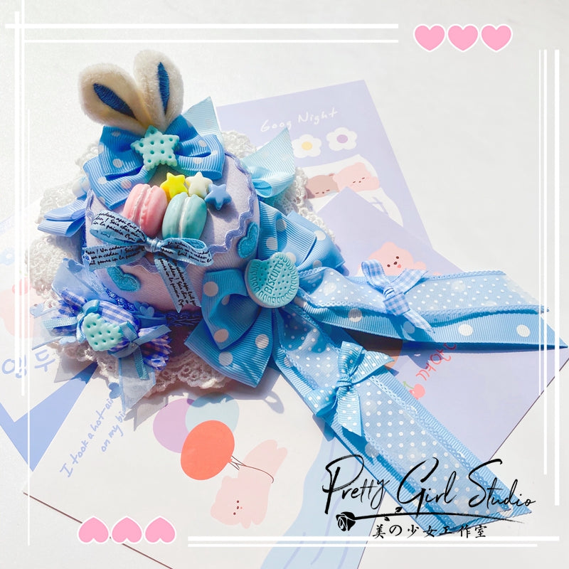 Pretty Girl Lolita~Sweet Lolita Blue Headwear Handmade Accessory   