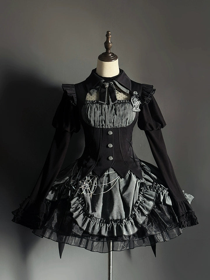 Alice Girl~Lolita Potion~Gothic Lolita Shirt Black Long Sleeves Lolita Blouse   