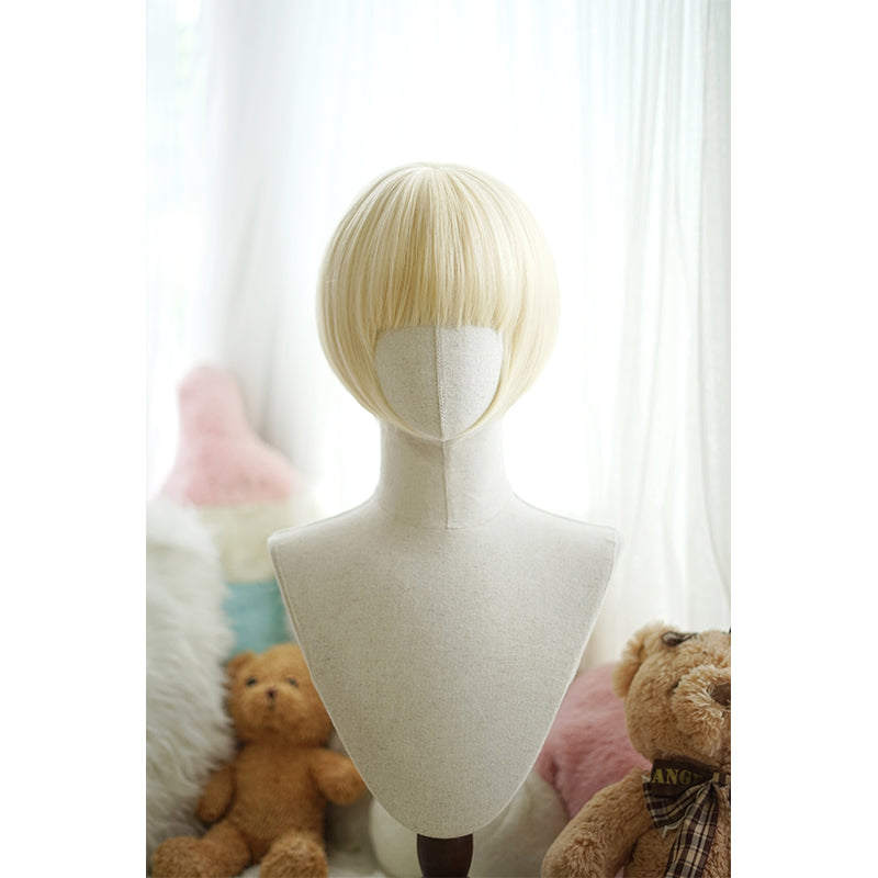 Imperial Tea~Daily Lolita Wigs Roman Roll Wig Malt blonde straight bob with bangs  