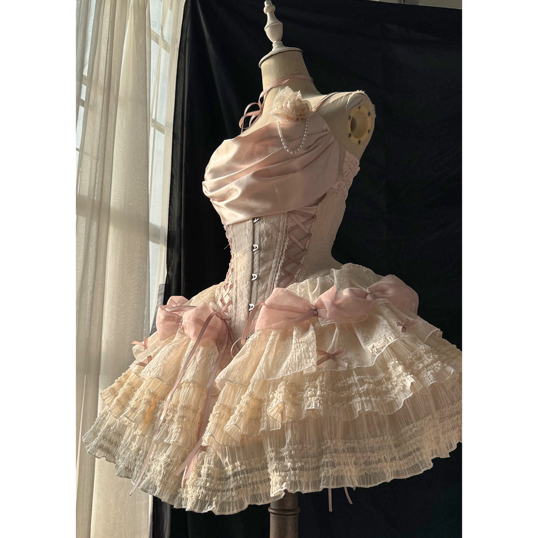 Caramel Antique~Yuyan~Ballet-style Sweet Lolita Corset JSK with Built-in Petticoat 42338:736656