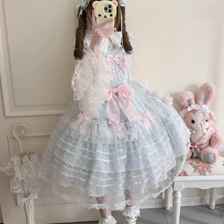 Hanguliang~Spring Awakening~Sweet Lolita JSK and Princess-Sleeved Shirt with Lace Detail