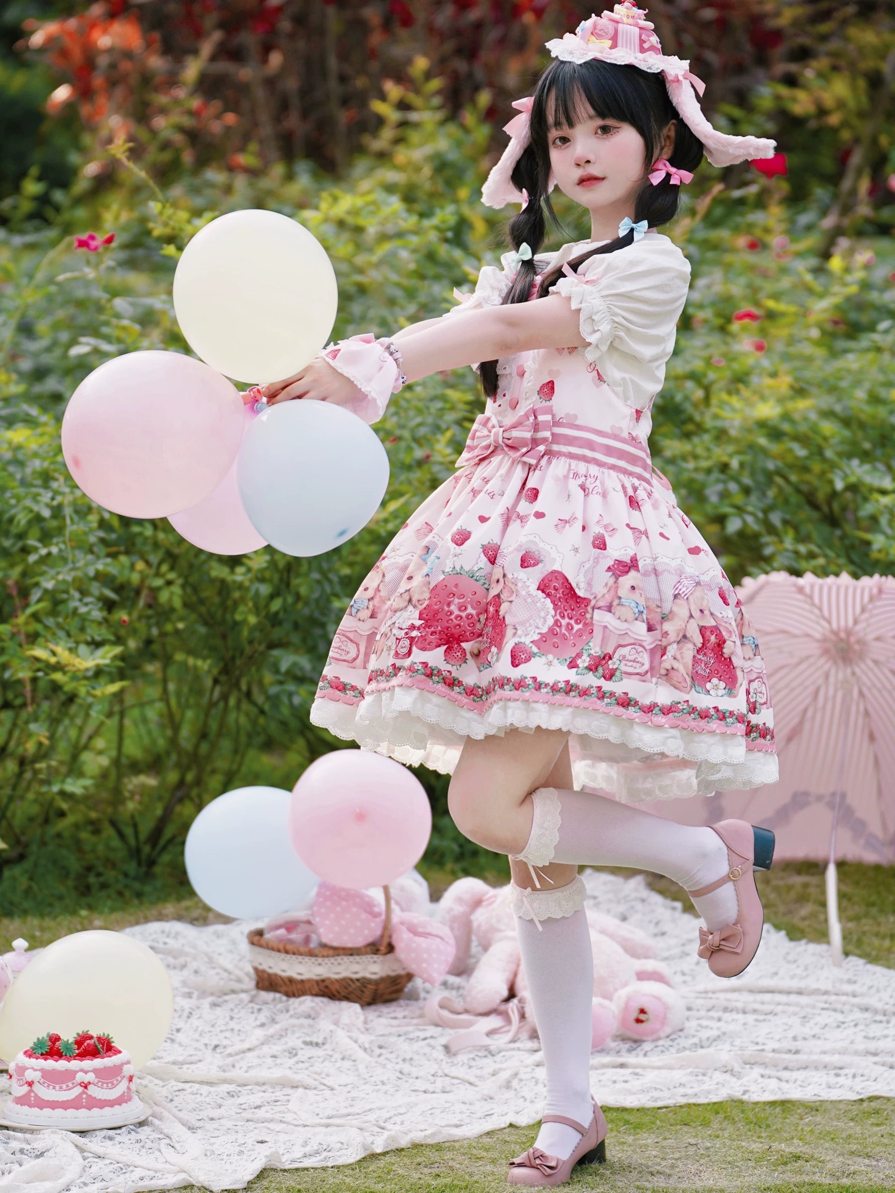 Rabbit Berry Gift Box - Sweet Lolita Cotton Shirt, Peter Pan Collar 44491:810942