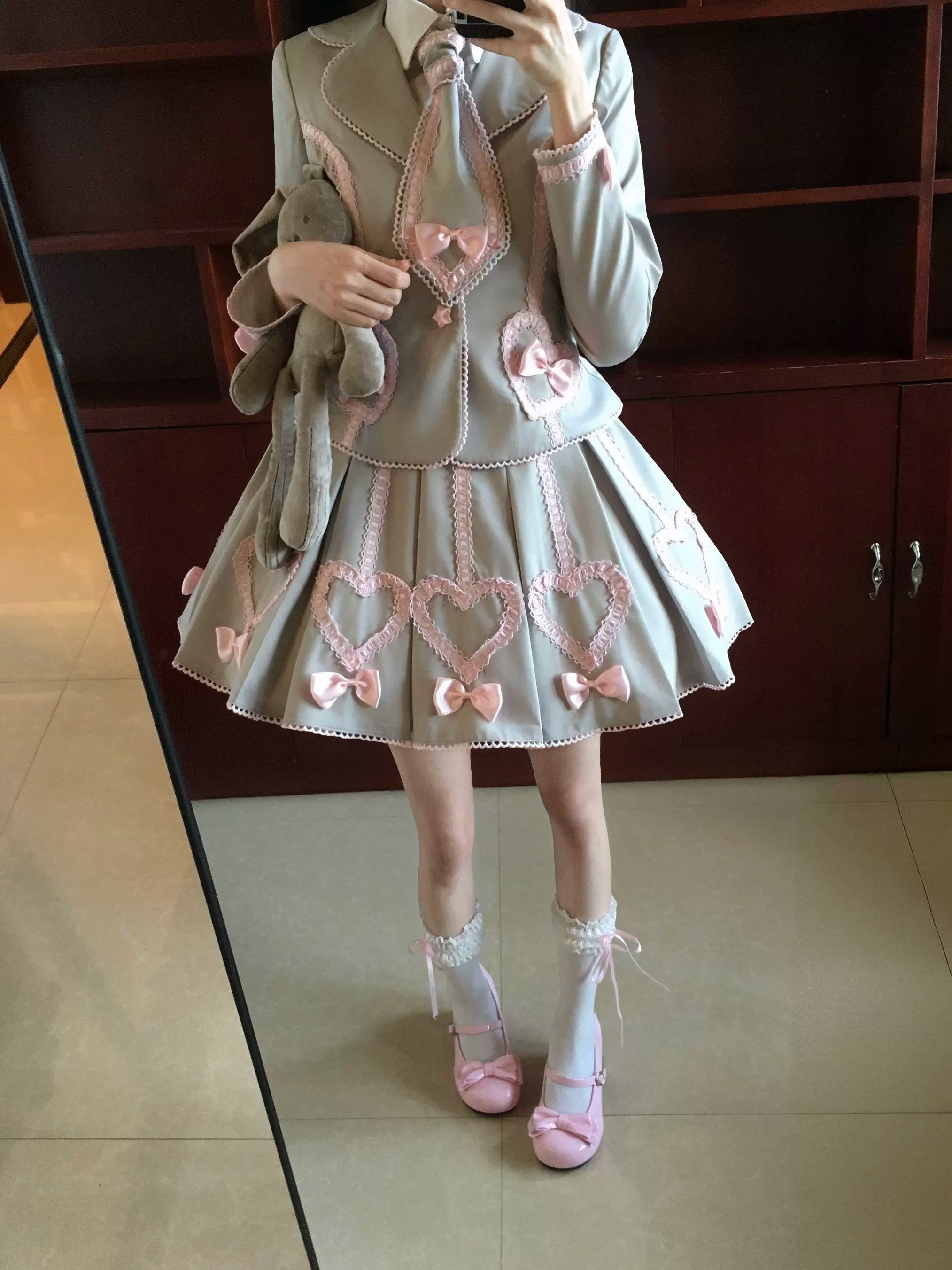 Promise After Class - Old School Lolita Fitted Blazer & Pleated Skirt Set 45492:849787