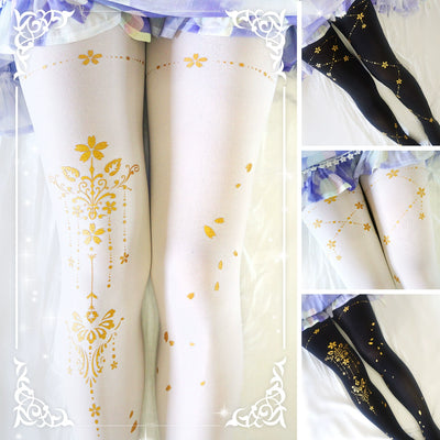 Wulala Mew~Kawaii Lolita Pantyhose Cute Print Lolita Stockings   