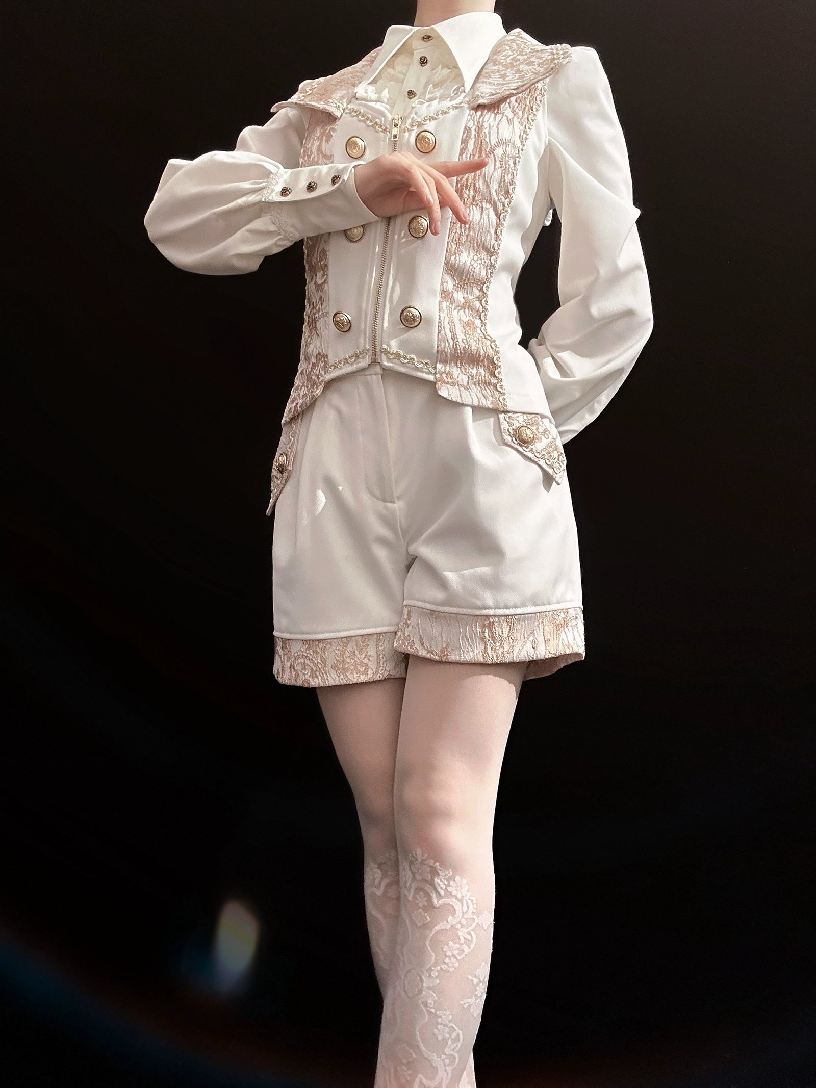 Oath of the Chapter - Ouji Lolita Suit Embroidered Prince Vest Shorts Coat (L M S XL XXL) 40532:661870