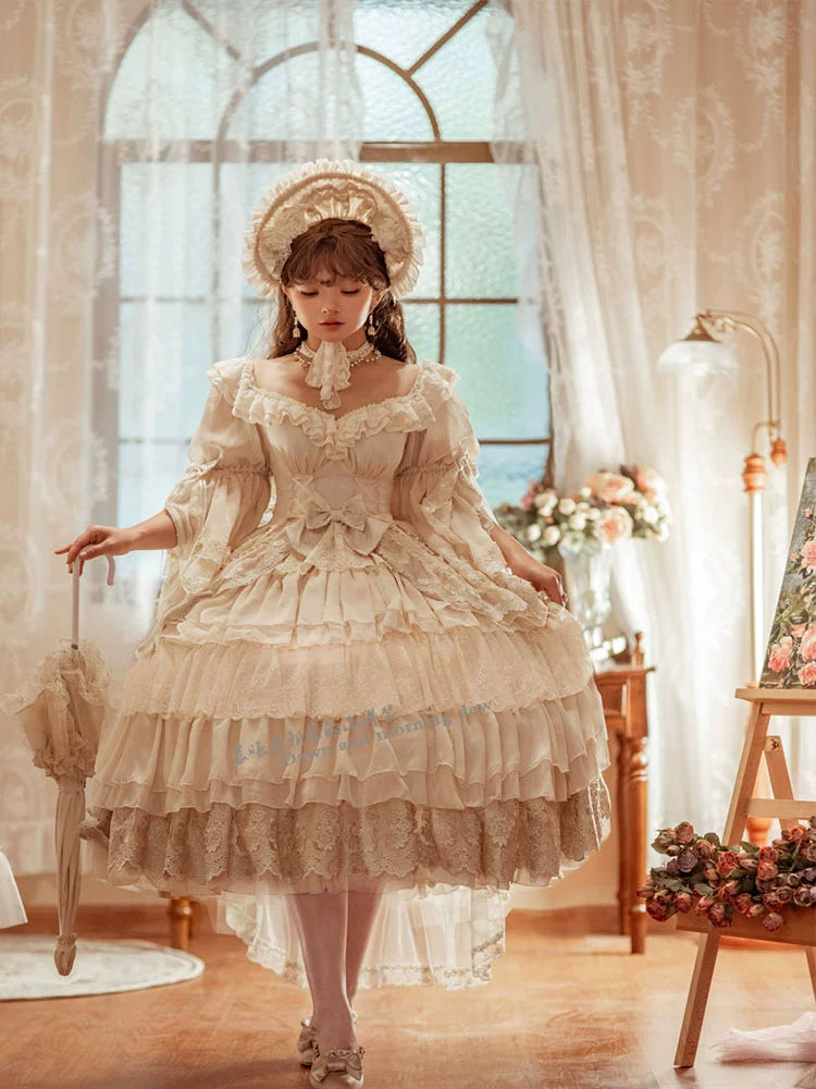 Dawn and Morning - Elegant Lolita OP Dress Sunrise Elf Long Dress