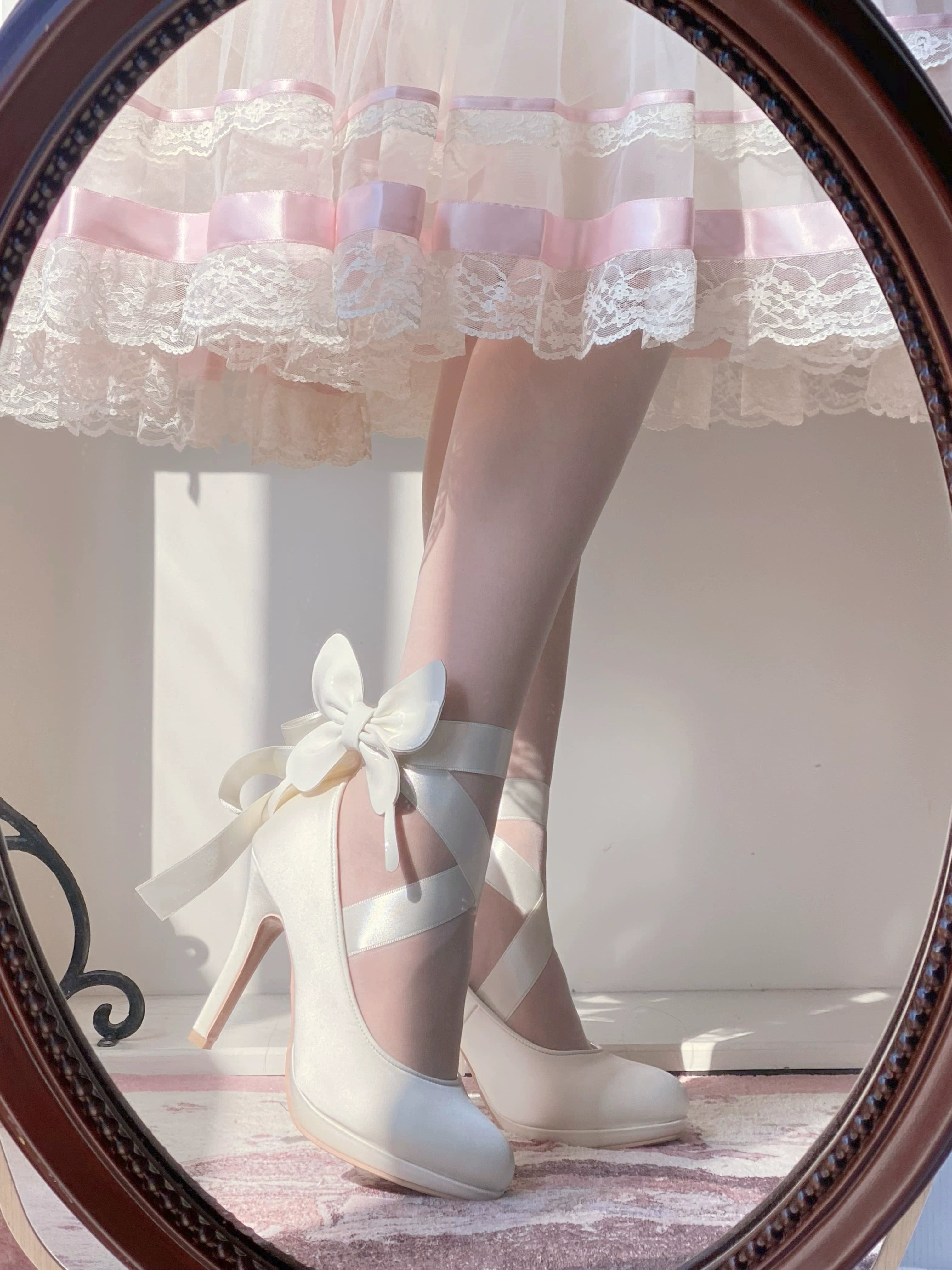Pure Tea For Dream - Butterfly Specimen - Ballet Style Lolita Shoes Elegant Platform Lolita Heels