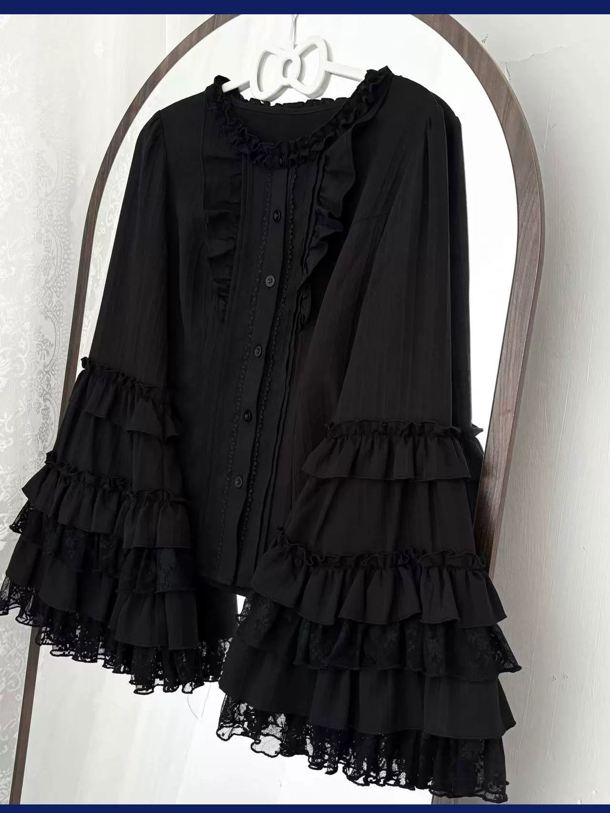 Frost's Descent - Classic Lolita JSK Dress Set, Botanical Butterfly Print (L M S XL) 45970:870155