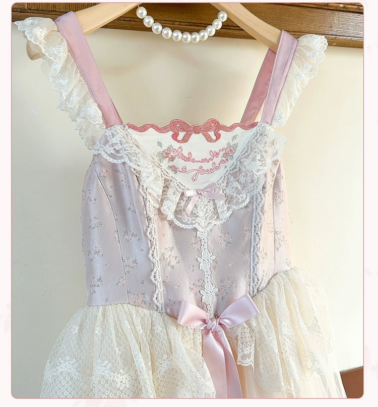 Flower and Pearl Box~Silk Ballet~Wedding Lolita JSK Dress Princess Bridal Dress 34050:442724