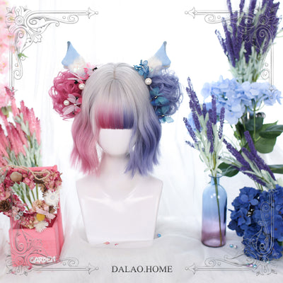Dalao Home~Sweet Lolita Gradient Short Curly Wig   