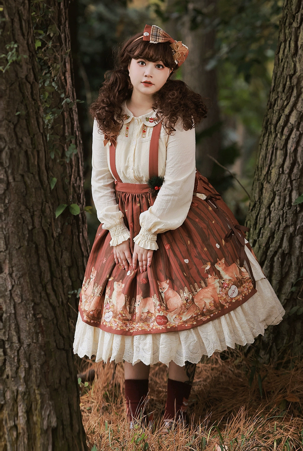 (BFM)Miss Point~Customized Lolita Skirt Embroidery Lace Cotton Lolita Skirt 31828:370826