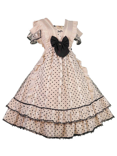 CR Cat Romance~Coconut Milk Boo Boo~Elegant Lolita Polka Dot OP   
