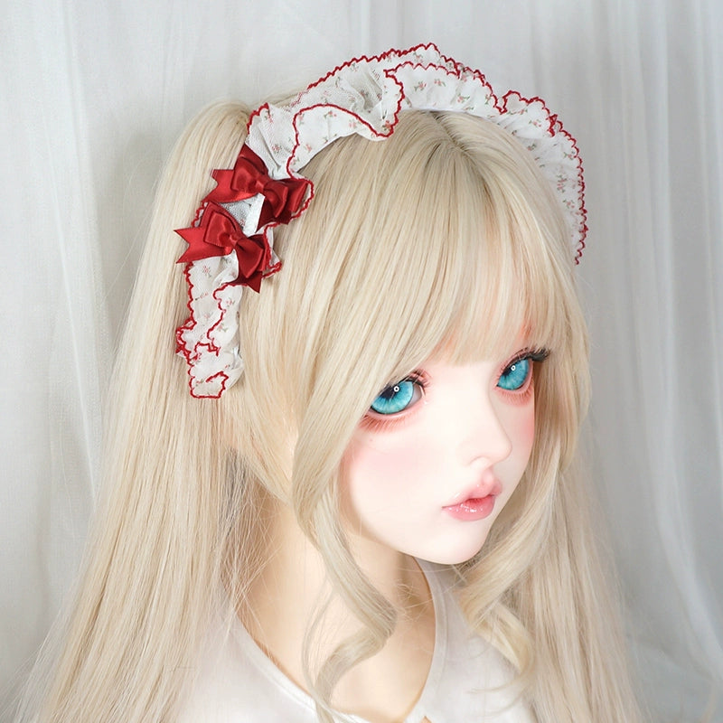 MaoJiang Handmade~Sweet Lolita Headdress Ruffled Design Lolita KC